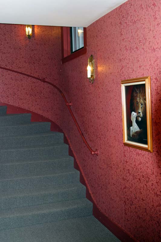 Steps up to the worship area