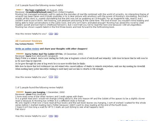 customer reviews of harry potter at amazon.com